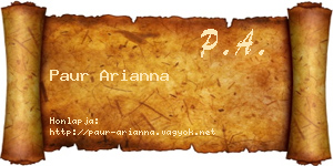 Paur Arianna névjegykártya